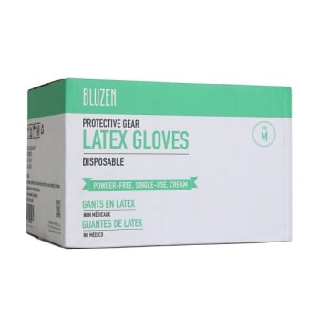 Safety Wercs Bluzen Latex Disposable Gloves, 6.3 Mil, Medium, Case Of 1000