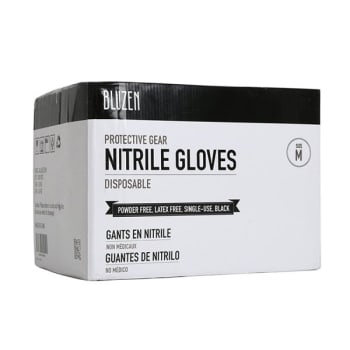 Safety Wercs Bluzen Nitrile Gloves, 4 Mil, Black, Medium, Case Of 1000
