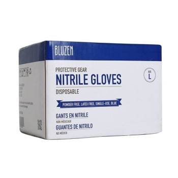 Image for Safety Wercs BluZen Nitrile Gloves, 4 Mil, Blue, Large, Case Of 1000 from HD Supply