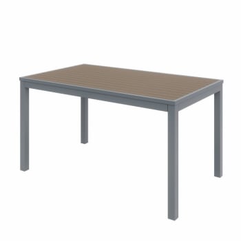Image for KFI Eveleen Series 32 X 55" Outdoor Cafe Table, Silver Frame, Mocha Seat from HD Supply