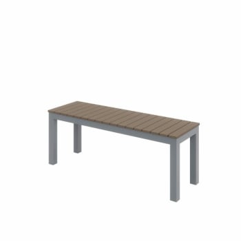 Image for Kfi Eveleen Series Outdoor Bench, Silver Frame, Mocha Seat from HD Supply