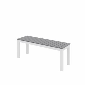 Image for Kfi Eveleen Series Outdoor Bench, White Frame, Gray Seat from HD Supply