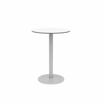Image for Kfi Eveleen Series 30" Round Outdoor Bar Height Table, White Top, Silver Frame from HD Supply