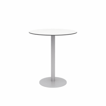 Image for Kfi Eveleen Series 36" Round Outdoor Bar Height Table, White Top, Silver Frame from HD Supply