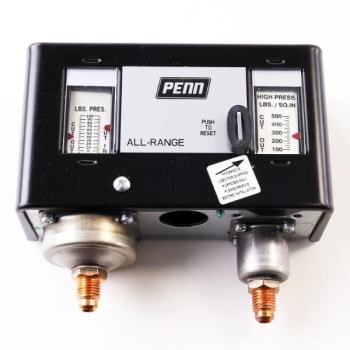 Image for Johnson Controls Dual Pressure Control, Manual, 20"Hg-100psi Low 100-500psi High from HD Supply