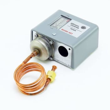Johnson Controls Low Pressure Control, Open Low, 36" Capillary, 12" Hg - 80 Psi