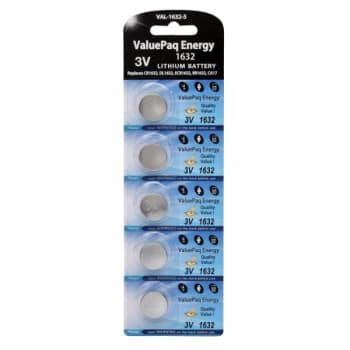Image for Dantona® 3 Volt Lithium CR-1632 Battery, VAL-1632-5, Package Of 5 from HD Supply
