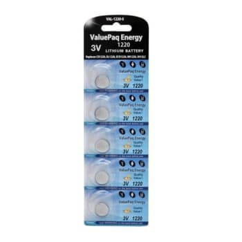 Image for Dantona® 3 Volt Lithium CR-1220 Battery, VAL-1220-5, Package Of 5 from HD Supply