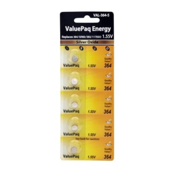 Image for Dantona® 1.55 Volt Silver Oxide 364 Watch Battery, VAL-364-5, Package Of 5 from HD Supply