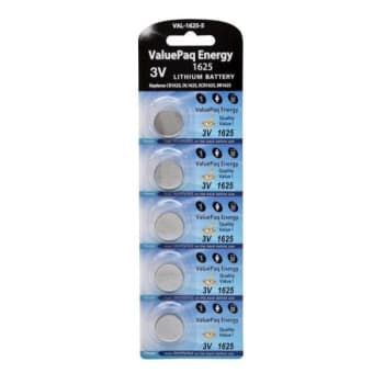 Image for Dantona® 3 Volt Lithium CR-1625 Battery, VAL-1625-5, Package Of 5 from HD Supply