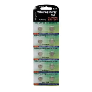 Dantona® 1.5 Volt Alkaline AG3 Watch Battery, VAL-AG3-10, Package Of 10