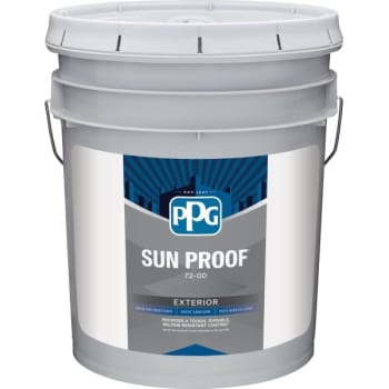 Ppg Architectural Finishes Sun Proof® Exterior Latex Flat Paint, White, 5 Gallon