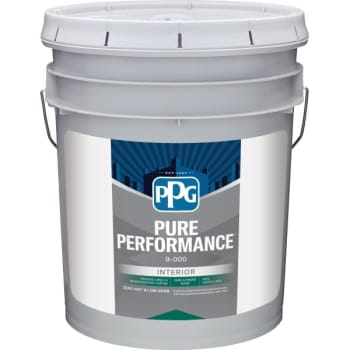 Ppg Architectural Finishes Pure Performance® Latex Flat Paint, White, 5 Gallon