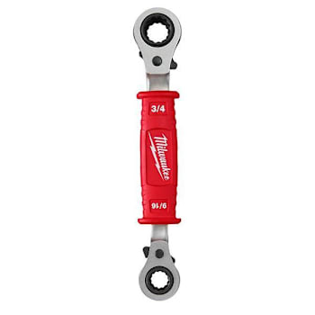 Milwaukee Lineman'S 4-In-1 Insulated Ratcheting Box Wrench
