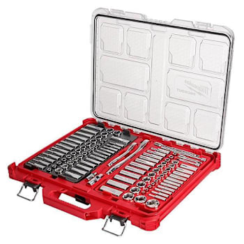 Milwaukee Ratchet & Socket Set With Case, Sae/Metric, 3/8" & 1/4", 106 Piece