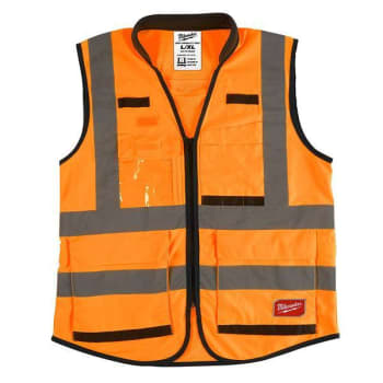 Image for Milwaukee Performance High Visibility Safety Vest With 15 Pockets, Orange, L/xl from HD Supply