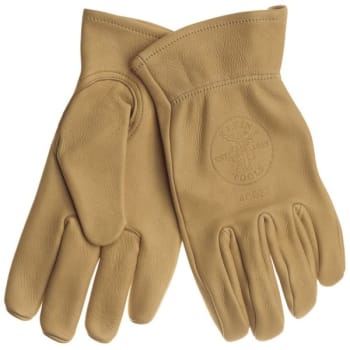 Klein Tools® Medium Natural Light-Tan Cowhide Work Gloves