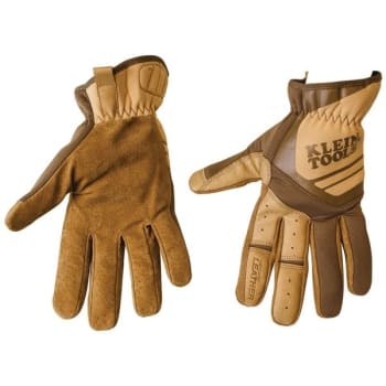 Image for Klein Tools® Journeyman Medium Brown Leather Utility Gloves from HD Supply