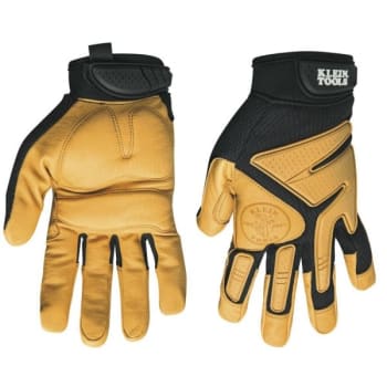 Klein Tools® Journeyman Medium Tan Leather Gloves