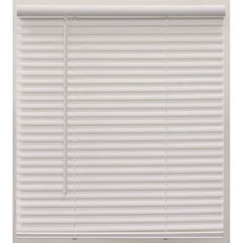 Image for Pre-Cut 63"wx64"l Cordless Light Filtering Vinyl Mini Blind, 1" Slats Alabaster from HD Supply