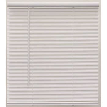 Pre-Cut 63"wx64"l Cordless Light Filtering Vinyl Mini Blind, 1" Slats Alabaster