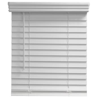 Image for Champion 2 In. Embossed Faux Wood 46 In. X 48 In. Room Darkening Blind, White from HD Supply