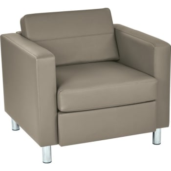 Worksmart Stratus Pacific Arm Chair With Chrome Finish Legs
