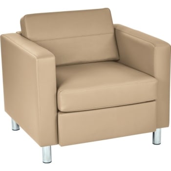 Image for Worksmart Pacific Arm Chair In Buff With Chrome Finish Legs from HD Supply