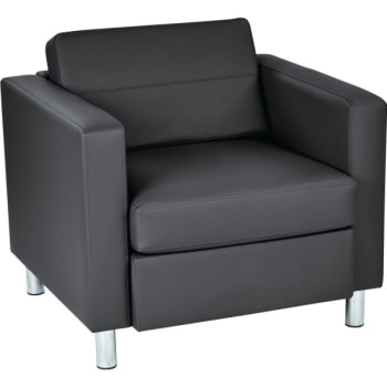 Worksmart Black Pacific Arm Chair With Chrome Finish Legs