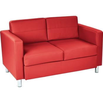 Image for Worksmart Pacific Loveseat With Lipstick And Chrome Finish Legs from HD Supply