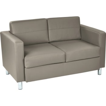Worksmart Stratus Pacific Loveseat With Chrome Finish Legs