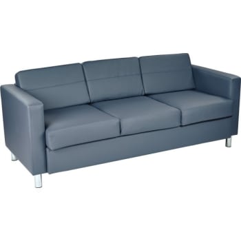 Worksmart Blue Pacific Sofa With Chrome Finish Legs
