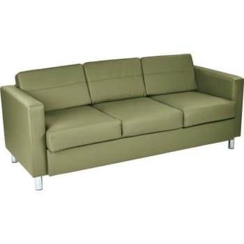 Worksmart Pacific Sofa In Sage With Chrome Finish Legs