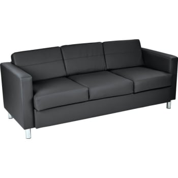 Worksmart Black Pacific Sofa With Chrome Finish Legs