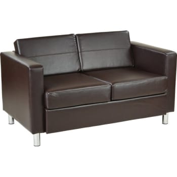 Image for Worksmart Espresso Faux Leather Easycare Espresso Faux Leather Loveseat from HD Supply