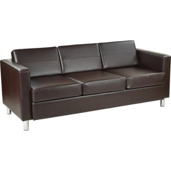 Image for Worksmart Espresso Faux Leather Easycare Espresso Faux Leather Sofa from HD Supply