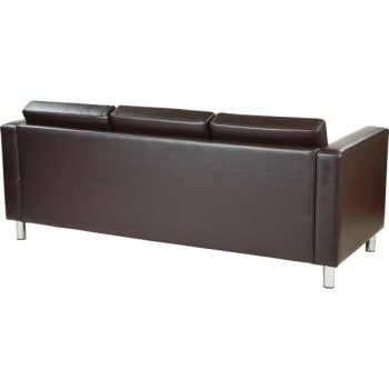 Image for Worksmart Espresso Faux Leather Easycare Espresso Faux Leather Sofa from HD Supply