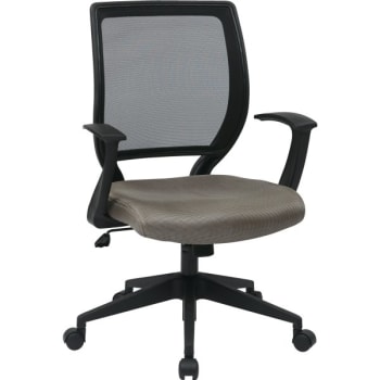 Worksmart Woven Mesh Task Chair In Grey With Dual Wheel Carpet Casters