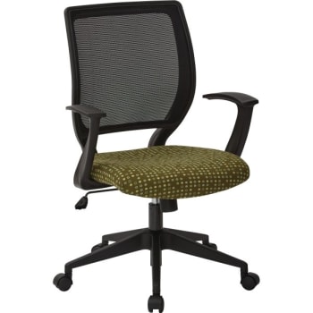 Worksmart Woven Mesh Task Chair In Herb With Dual Wheel Carpet Casters