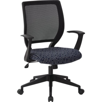 Worksmart Woven Mesh Task Chair In Indigo With Dual Wheel Carpet Casters