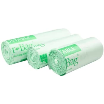 Natur-Bag 96 Gal. 54x59" Green Compostable Trash Bags 6 Rolls Of 10, Case Of 60