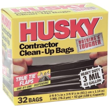 Image for Husky 42 Gal. Heavy Duty Clean-Up Bags, Case Of 32 from HD Supply