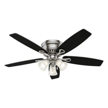 Image for Hunter Oakhurst 52 In. Led Indoor Low Profile Brushed Nickel Ceiling Fan from HD Supply