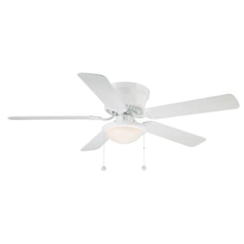 Image for 52 In. Hugger Indoor White Ceiling Fan With Light Kit from HD Supply