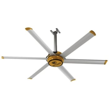Big Ass Fans 2025 7 Ft. Indoor Yellow And Silver Aluminum Shop Ceiling Fan