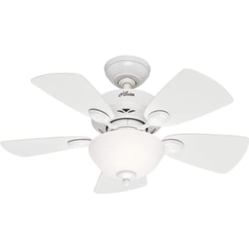 Image for Hunter® Watson 34 In. 5-Blade Ceiling Fan W/ Light (White) from HD Supply