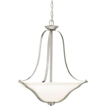 Image for Kichler® 100W 3-Light Pendant Fixture w/ Etched White Glass (Brushed Nickel) from HD Supply
