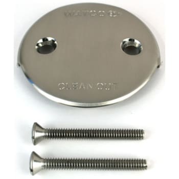 Watco Two-Hole Tub Overflow Plate With Screws, Brushed Nickel