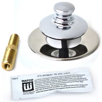 Image for Watco Universal Nufit Push Pull Tub Stopper, Silicone, Combo Pin, Chrome from HD Supply