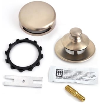 Image for Watco Universal Nufit Pushpull Tub Stopper, Snap-On Overflow, Combo Pin, Nickel from HD Supply